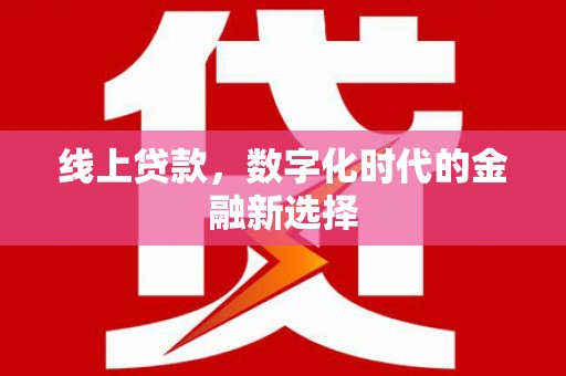 睢宁线上贷款，数字化时代的金融新选择