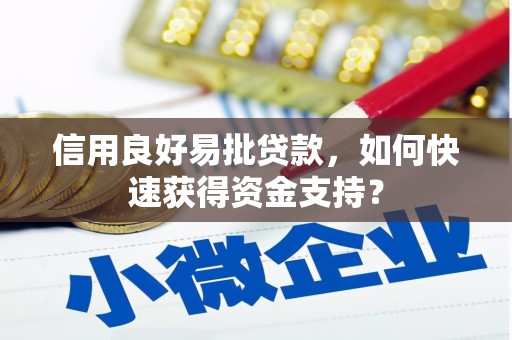 睢宁信用良好易批贷款，如何快速获得资金支持？