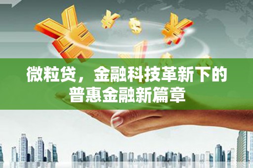睢宁微粒贷，金融科技革新下的普惠金融新篇章