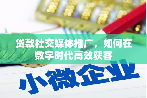 睢宁贷款社交媒体推广，如何在数字时代高效获客