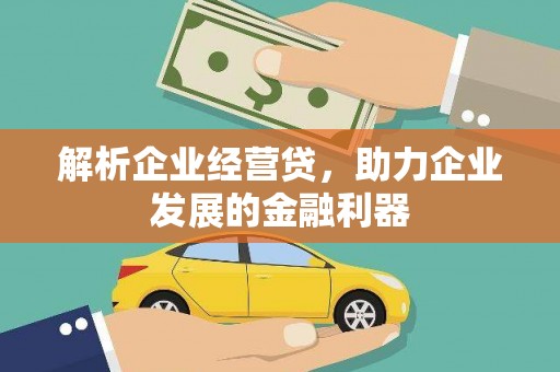 睢宁解析企业经营贷，助力企业发展的金融利器