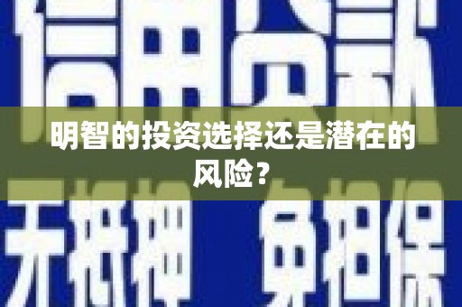 睢宁明智的投资选择还是潜在的风险？