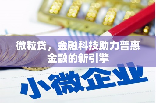 睢宁微粒贷，金融科技助力普惠金融的新引擎