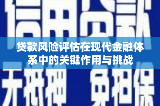 睢宁贷款风险评估在现代金融体系中的关键作用与挑战