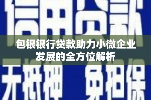 睢宁包银银行贷款助力小微企业发展的全方位解析