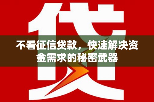 睢宁不看征信贷款，快速解决资金需求的秘密武器