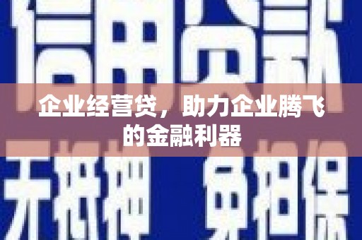 睢宁企业经营贷，助力企业腾飞的金融利器