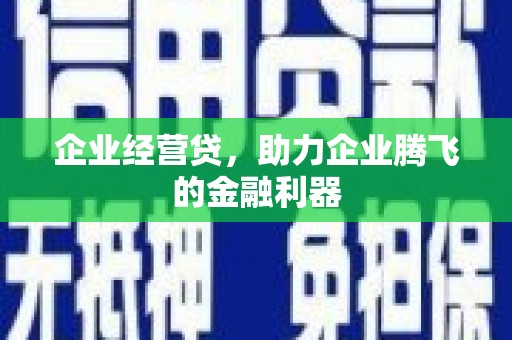 睢宁企业经营贷，助力企业腾飞的金融利器