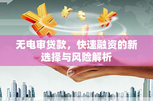 睢宁无电审贷款，快速融资的新选择与风险解析