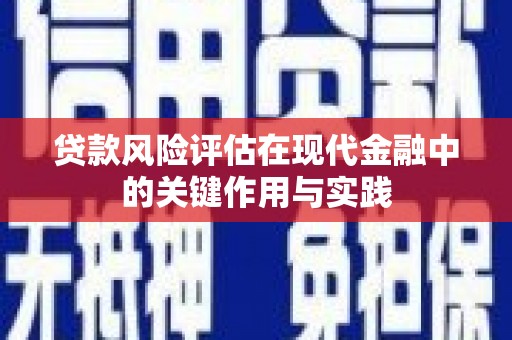 睢宁贷款风险评估在现代金融中的关键作用与实践