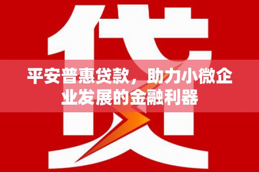 睢宁平安普惠贷款，助力小微企业发展的金融利器