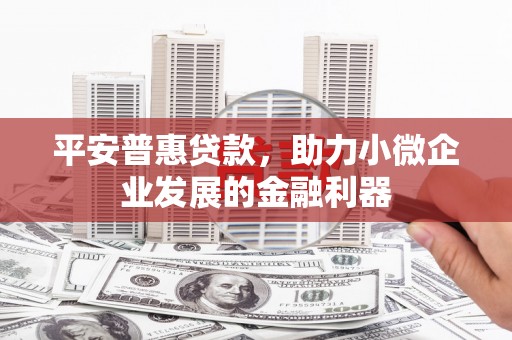 睢宁平安普惠贷款，助力小微企业发展的金融利器