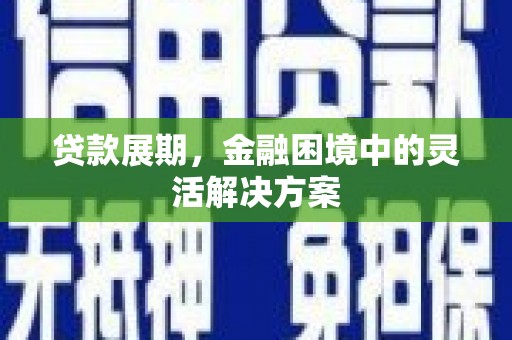 睢宁贷款展期，金融困境中的灵活解决方案