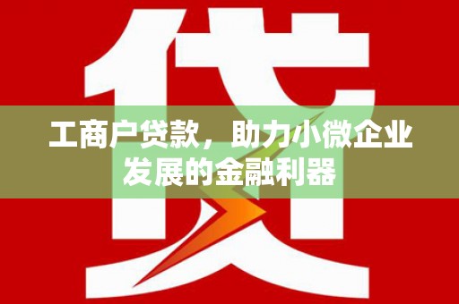 睢宁工商户贷款，助力小微企业发展的金融利器