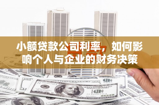 睢宁小额贷款公司利率，如何影响个人与企业的财务决策