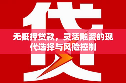 睢宁无抵押贷款，灵活融资的现代选择与风险控制