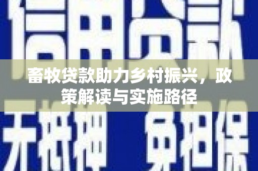 睢宁畜牧贷款助力乡村振兴，政策解读与实施路径
