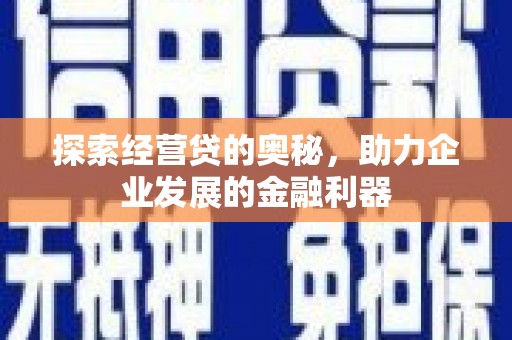 睢宁探索经营贷的奥秘，助力企业发展的金融利器