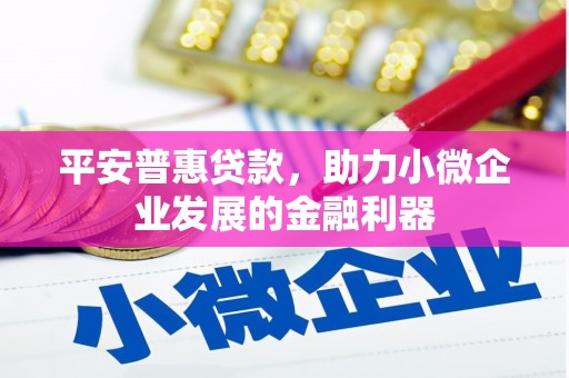 睢宁平安普惠贷款，助力小微企业发展的金融利器